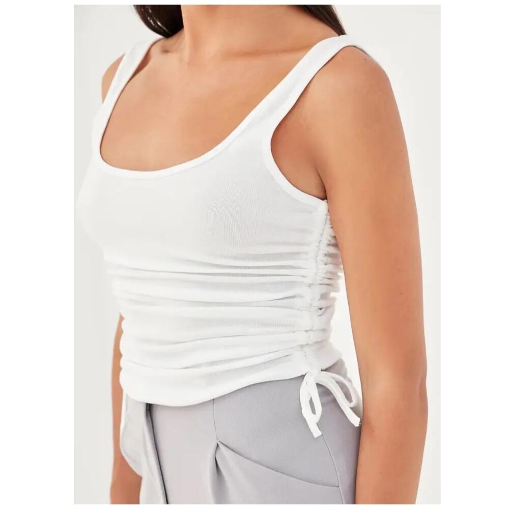 New ~ 4TH AND RECKLESS ~ Lindsey Side Ruched Tank Top Size S - Picture 4 of 8